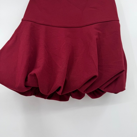 Lulus Skirt Women XS NEW Red Mini Parachute Puff Stretch High Waist Side Zipper - Picture 2 of 10